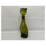 Green Glass Cat Decanter.
