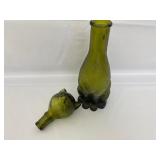 Green Glass Cat Decanter.