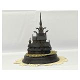 Woodcarving of Borgund Stave Church. Hand Carved by Henning of Norway. Comes with Wood Stand and Doilies.