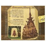 Woodcarving of Borgund Stave Church. Hand Carved by Henning of Norway. Comes with Wood Stand and Doilies.