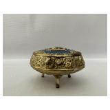 Trinket Box and Decorative Flask with Feather.