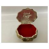 Trinket Box and Decorative Flask with Feather.