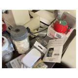 Montgomery Ward Sewing Machine and Table with All Sewing Supplies as Seen in Pictures. Also Bench Included.