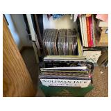 Large Collection of Vinyl Records and Vintage Record Holders.