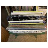 Large Collection of Vinyl Records and Vintage Record Holders.
