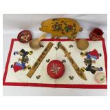 Various Decorative Norwegian Wood Bowls, Cups, Table Runners, Etc.