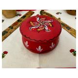 Various Decorative Norwegian Wood Bowls, Cups, Table Runners, Etc.