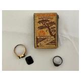 Two Naval Rings in Vintage Matchbox.