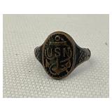Two Naval Rings in Vintage Matchbox.