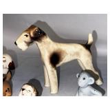 Wood Box with Porcelain Animals Inside.