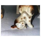 Wood Box with Porcelain Animals Inside.