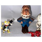 Various Figurines and Christmas Ornaments.