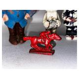 Various Figurines and Christmas Ornaments.
