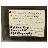 Antique 1911 "Kaloma" Josie Earp Mystery Photo in Original Frame Copyright 1914 - P.N. CO.