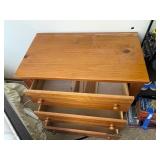 Three-Drawer Wood Dresser.