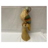 Carved Wooden Parrot, 16 Inches Tall.