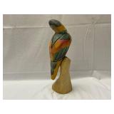 Carved Wooden Parrot, 16 Inches Tall.