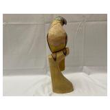 Carved Wooden Parrot, 16 Inches Tall.