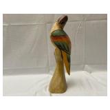 Carved Wooden Parrot, 16 Inches Tall.