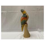Carved Wooden Parrot, 16 Inches Tall.