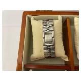 Wooden Box of Mens Watches and Bracelets.