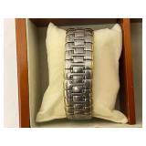 Wooden Box of Mens Watches and Bracelets.