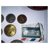 Various vintage coins as seen in photo