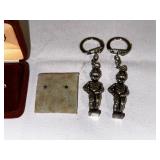 Vintage keychains, stud earrings, and magnificent Queen Anne collection cubic zirconia lapel pin