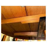 Solid Oak Claw Foot Pedestal Table with Leaf and 5 Chairs