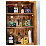 Antique Bathroom Tonics and Aftershaves in Vintage Bottles.