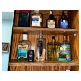Antique Bathroom Tonics and Aftershaves in Vintage Bottles.