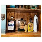 Antique Bathroom Tonics and Aftershaves in Vintage Bottles.