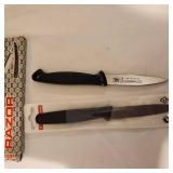 Pair of Paring Knives and Razor