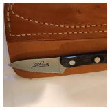 Three Antique Knives with Leather Sheaths