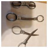 Three Mini Multipurpose Folding Scissors
