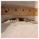 Vintage Two Blade Canoe Shaped Folding Pocket Knife Made in Pakistan