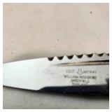 Rare Vintage "I Cut My Mar" William Rodgers Small Fixed Blade Along With 3 antique Pocket Knives