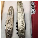Rare Vintage "I Cut My Mar" William Rodgers Small Fixed Blade Along With 3 antique Pocket Knives