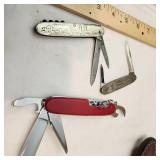 Rare Vintage "I Cut My Mar" William Rodgers Small Fixed Blade Along With 3 antique Pocket Knives