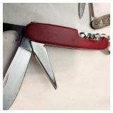 Rare Vintage "I Cut My Mar" William Rodgers Small Fixed Blade Along With 3 antique Pocket Knives