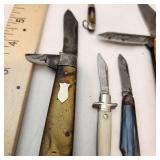 Variety of Antique Pocket Knives Knife