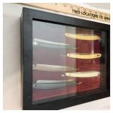 Six Vintage Straight Razors in Box Frame
