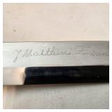 J. Martiini "Eagle Knife" in Original Sheath 4.33" Stainless Blade Curly Birch handel Est Value$210.00