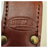 Vintage Marbles Damascus Blade Hunting Knife with Leather Sheath