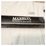 Vintage Marbles Damascus Blade Hunting Knife with Leather Sheath