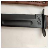 New 100th Year Anniversary USMC KA-BAR Knife With Sheath