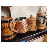 Vintage Assorted Drinkware, With 2 Rosemaling Cups