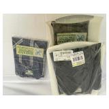 Three Long Sleeve Flannel Shirts and One Polo Shirt. Brand New in Package. One L.L. Bean, Two Haband Brand, and Other.