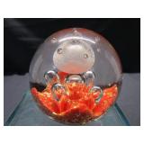 Orange with Gold Paperweight