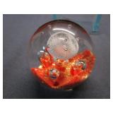 Orange with Gold Paperweight